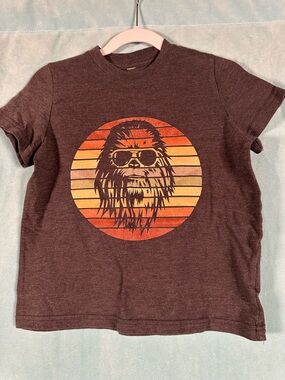 Graphic Tee with Retro Sunset Ape